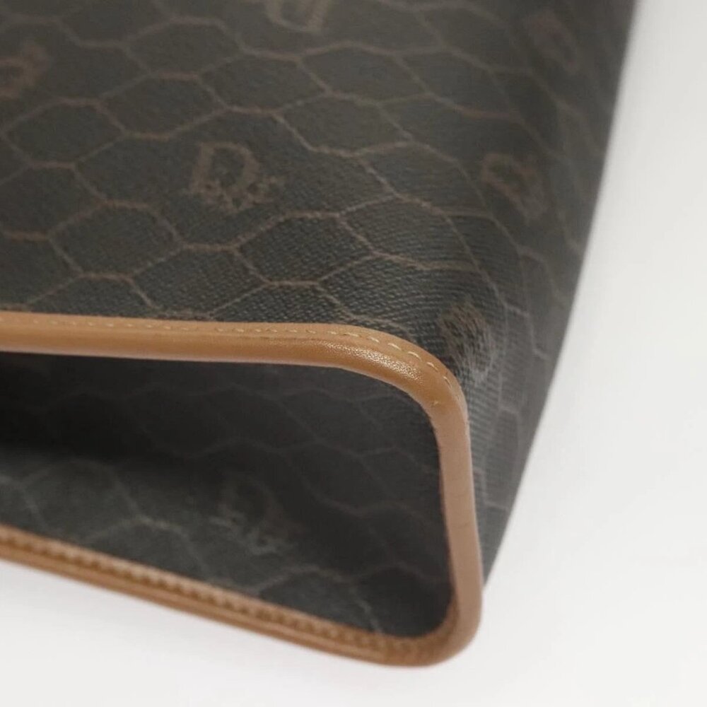 Christian Dior Honeycomb Canvas Clutch Bag PVC Black Auth BA2650 - Picture 3 of 16